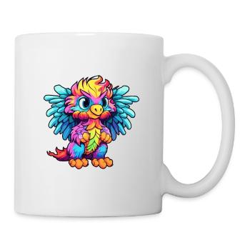 Griffon Aquarelle Colorée Dessin Animé Kawaii Animal - Mug blanc - blanc - Droite