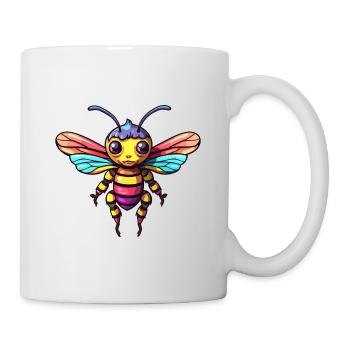 Bee Colorful Watercolor Cartoon Kawaii Animal - Mug - white - Right