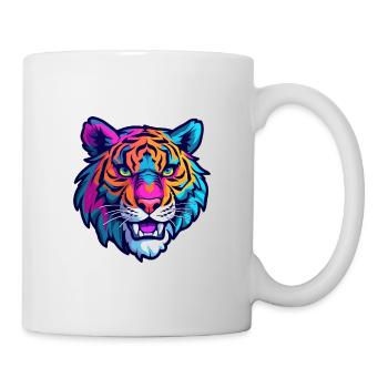 Tiger Colorful Watercolor Cartoon Kawaii Animal - Mug - white - Right