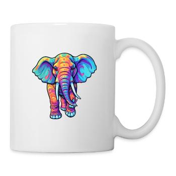 Éléphant Aquarelle Colorée Dessin Animé Kawaii Animal - Mug blanc - blanc - Droite