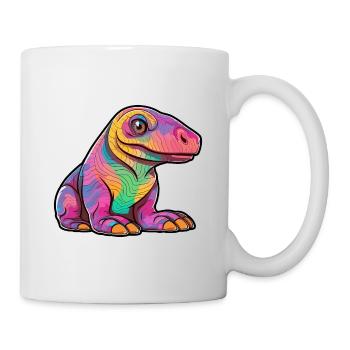 Komodo Dragon Aquarelle Colorée Dessin Animé Kawaii A - Mug blanc - blanc - Droite