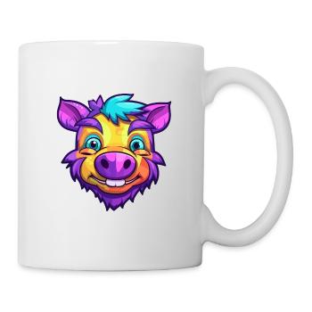 Boar Colorful Watercolor Cartoon Kawaii Animal - Mug - white - Right