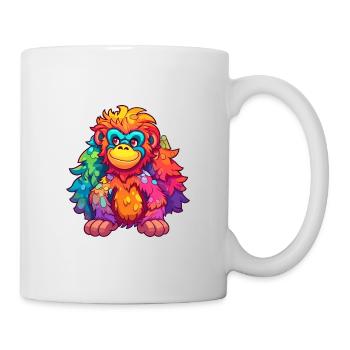Orang-outan Aquarelle Colorée Dessin Animé Kawaii Anima - Mug blanc - blanc - Droite