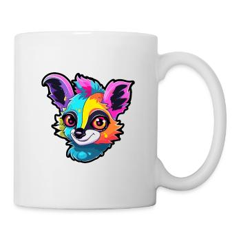 Lemur Colorful Watercolor Cartoon Kawaii Animal - Mug - white - Right