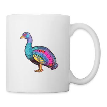 Guinea Fowl Colorful Watercolor Cartoon Kawaii Ani - Mug - white - Right
