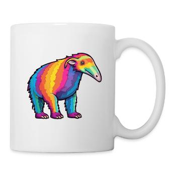 Anteater Colorful Watercolor Cartoon Kawaii Animal - Mug - white - Right