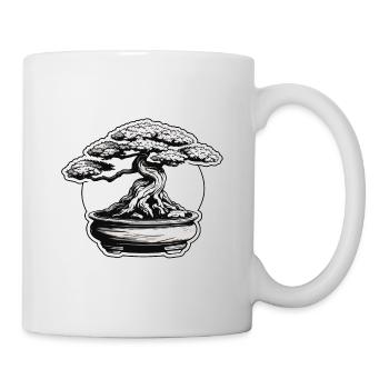 Bonsai / Baum / Miniatur / Japanisch / klein - Tasse - Weiß - Rechts