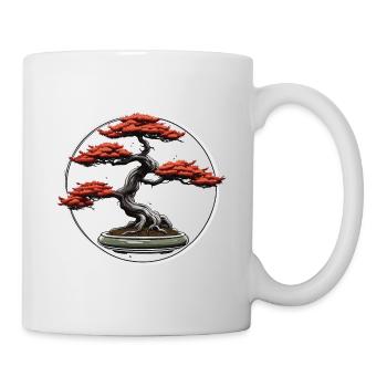 Bonsai / Baum / Miniatur / Japanisch / klein - Tasse - Weiß - Rechts