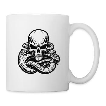 Cobraskull / Totenkopf / Skelett / Gothic / Grusel - Tasse - Weiß - Rechts