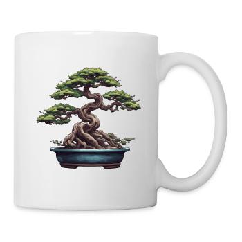 Bonsai / Baum / Miniatur / Japanisch / klein - Tasse - Weiß - Rechts