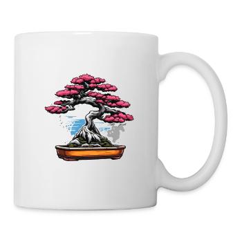 Bonsai / Baum / Miniatur / Japanisch / klein - Tasse - Weiß - Rechts