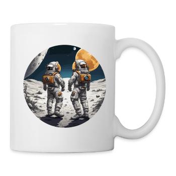 Astronaute / Espace / Vaisseau spatial / Lune / Espace - Mug blanc - blanc - Droite