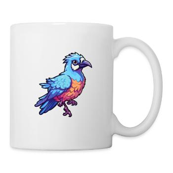 Blue Jay Colorful Watercolor Cartoon Kawaii Animal - Mug - white - Right