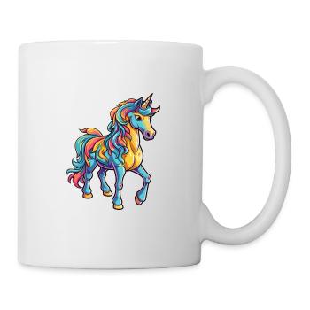 Unicorn Colorful Watercolor Cartoon Kawaii Animal - Mug - white - Right