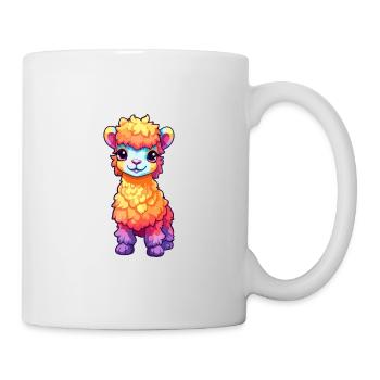 Alpaga Aquarelle Colorée Dessin Animé Kawaii Animal - Mug blanc - blanc - Droite