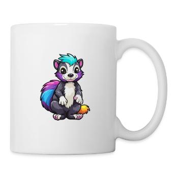 Skunk Aquarelle Colorée Dessin Animé Kawaii Animal - Mug blanc - blanc - Droite