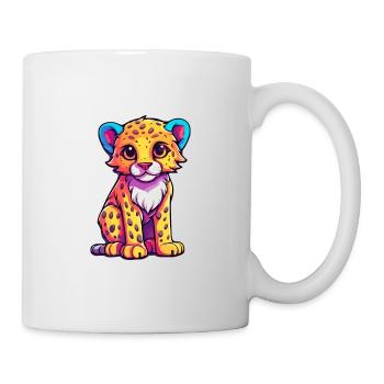 Guépard coloré aquarelle dessin animé kawaii Animal - Mug blanc - blanc - Droite