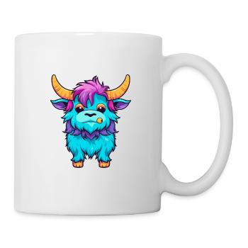 Yak Aquarelle Colorée Dessin Animé Kawaii Animal - Mug blanc - blanc - Droite