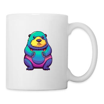 Mole Colorful Watercolor Cartoon Kawaii Animal - Mug - white - Right