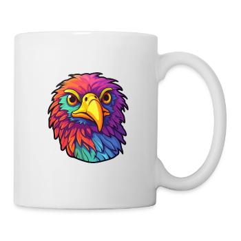 Hawk Colorful Watercolor Cartoon Kawaii Animal - Mug - white - Right