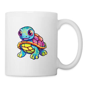Turtle Colorful Watercolor Cartoon Kawaii Animal - Mug - white - Right