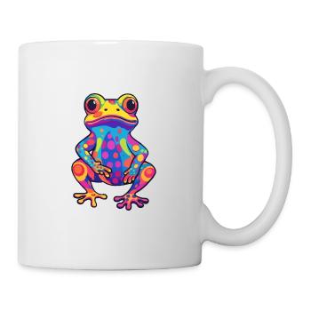 Frosch buntes Aquarell Cartoon Kawaii Tier - Tasse - Weiß - Rechts