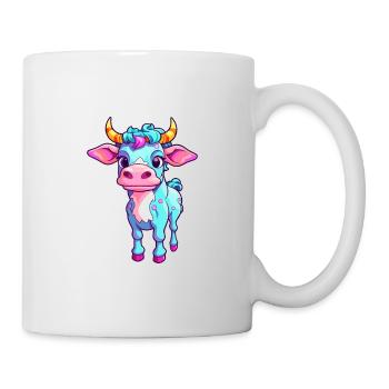 Vache Aquarelle Colorée Dessin Animé Kawaii Animal - Mug blanc - blanc - Droite