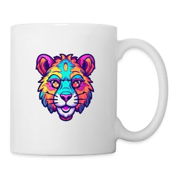 Tiger Colorful Watercolor Cartoon Kawaii Animal - Mug - white - Right