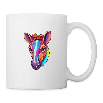 Okapi Colorful Watercolor Cartoon Kawaii Animal - Mug - white - Right