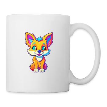 Coyote Colorful Watercolor Cartoon Kawaii Animal - Mug - white - Right