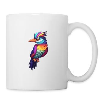 Specht bunte Aquarell-Karikatur Kawaii Anim - Tasse - Weiß - Rechts