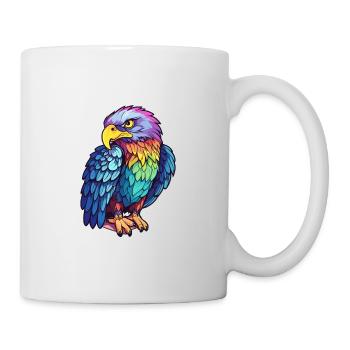 Eagle Colorful Watercolor Cartoon Kawaii Animal - Mug - white - Right