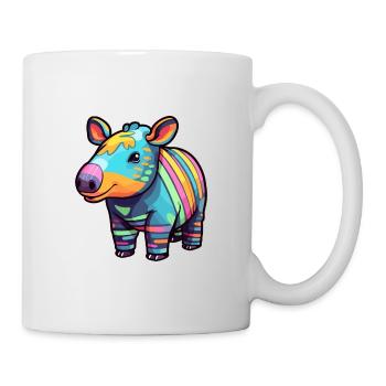 Tapir Colorful Watercolor Cartoon Kawaii Animal - Mug - white - Right