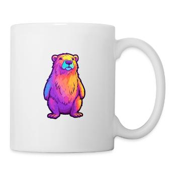 Capybara Colorful Watercolor Cartoon Kawaii Animal - Mug - white - Right