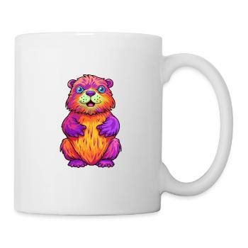 Beaver Colorful Watercolor Cartoon Kawaii Animal - Mug - white - Right