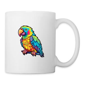 Parrot Colorful Watercolor Cartoon Kawaii Animal - Mug - white - Right