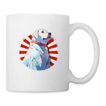 Chien mignon portant un kimono - Chemise d’anime - Mug blanc - blanc - Droite