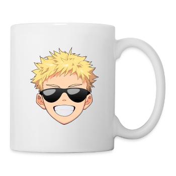 Cooles Anime-Gesicht Emoji - Anime-Shirt - Tasse - Weiß - Rechts