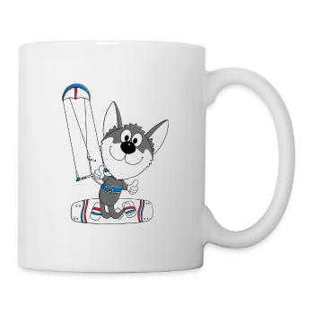 KITESURFER - HUSKY - HUND - KITE - KITEN - SPORT - Tasse - Weiß - Rechts