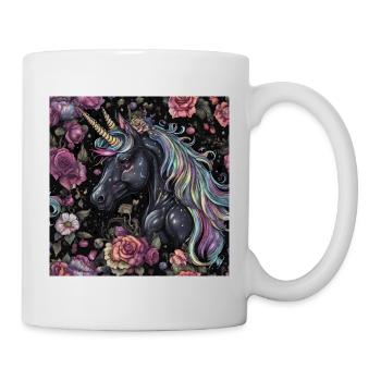 Conception de licorne noire - Mug blanc - blanc - Droite