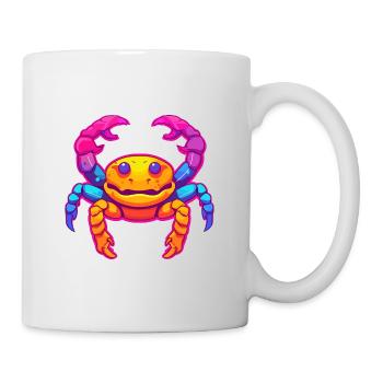 Crab Colorful Watercolor Cartoon Kawaii Animal - Mug - white - Right