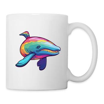 Baleine Aquarelle Colorée Dessin Animé Kawaii Animal - Mug blanc - blanc - Droite