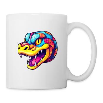 Snake Colorful Watercolor Cartoon Kawaii Animal - Mug - white - Right
