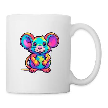 Rat Colorful Watercolor Cartoon Kawaii Animal - Mug - white - Right