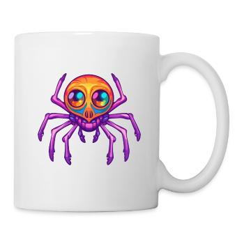 Spinne buntes Aquarell Cartoon Kawaii Tier - Tasse - Weiß - Rechts