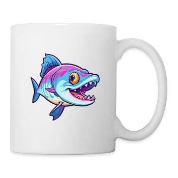 Barracuda Bunte Aquarell-Karikatur Kawaii Anima - Tasse - Weiß - Rechts