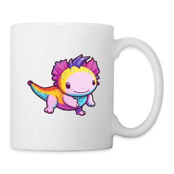 Axolotl Aquarelle Colorée Dessin Animé Kawaii Animal - Mug blanc - blanc - Droite