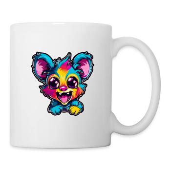 Aye Aye Bunte Aquarell-Karikatur Kawaii-Tier - Tasse - Weiß - Rechts