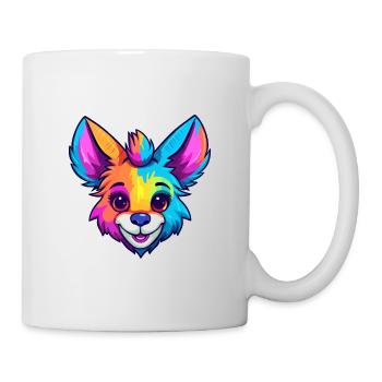 Aardwolf Aquarelle Colorée Dessin Animé Kawaii Animal - Mug blanc - blanc - Droite