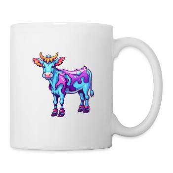 Vache Aquarelle Colorée Dessin Animé Kawaii Animal - Mug blanc - blanc - Droite